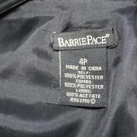 Barrie Pace Women Black V Neck Midsleeve Bow Tie Formal Or Casual Dress Size 4P - Picture 6 of 6